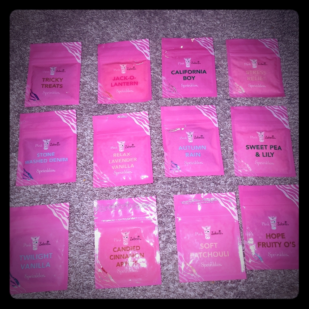 Lot of pink zebra sprinkles/ wax melt